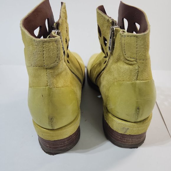 A.S. 98 Zipper Hollow Short Western Rodeo Boots Yellow - 40 - Picture 2 of 5